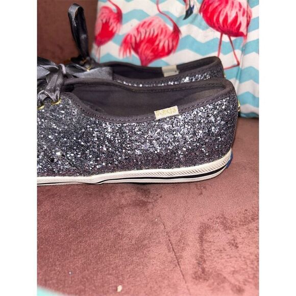 Kate Spade x Keds Glitter Sneakers Women's Size 8 1/2 Gray Lace Up Casual - Picture 4 of 7